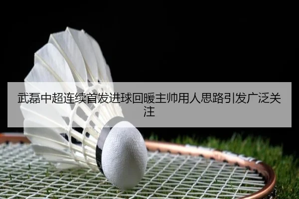 武磊中超连续首发进球回暖主帅用人思路引发广泛关注